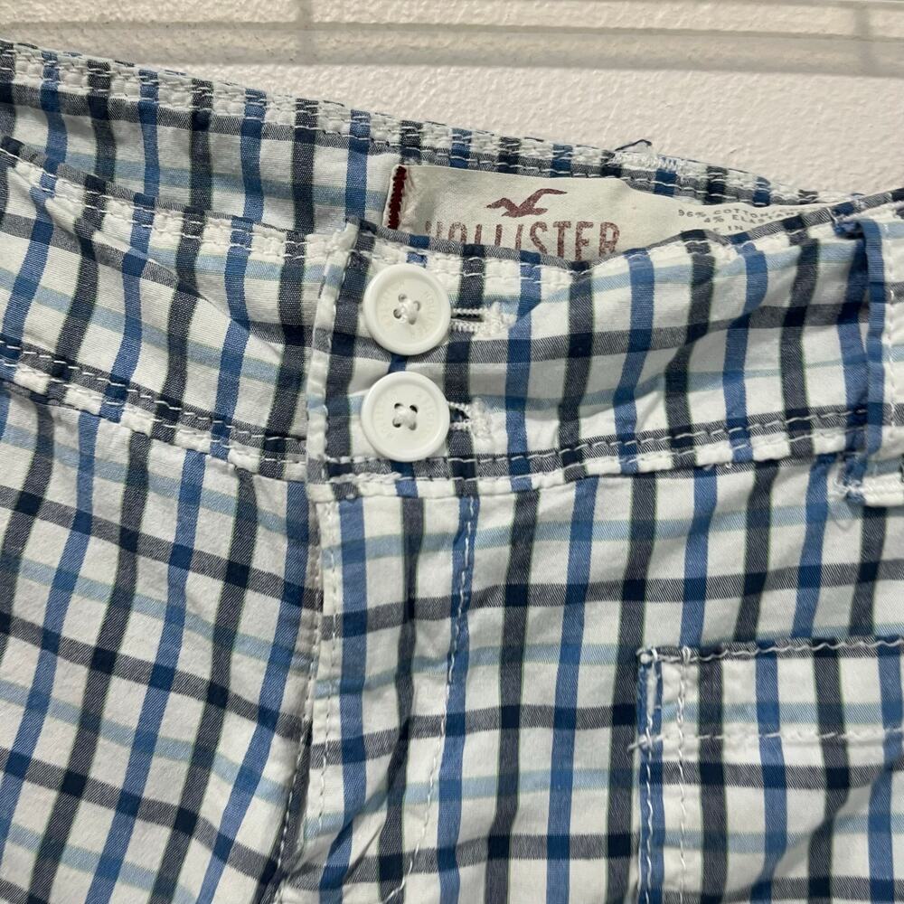 Hollister Blue Gingham Shorts Cottagecore Y2K Summer Preppy Mini Shorts - Picture 6 of 6